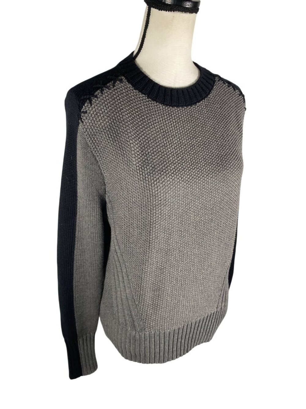 ANR+ Alp N Rock Gray & Black Knit Sweater Pullover Medium outdoor gorpcore